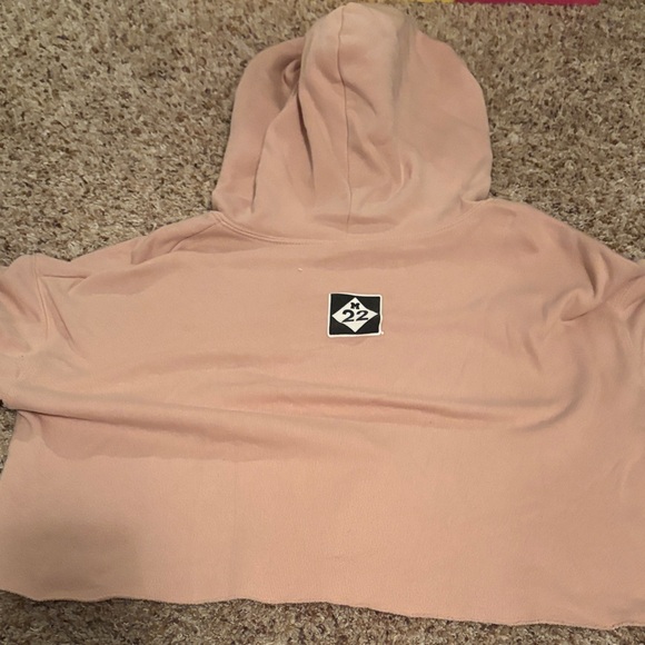 M22 Women's Tan Cropped Hoodie - Picture 7 of 7